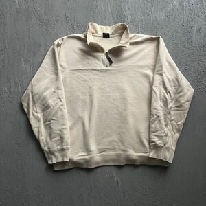 Vintage Gap Quarter Zip Sweatshirt XL Cream 2000s Y2K